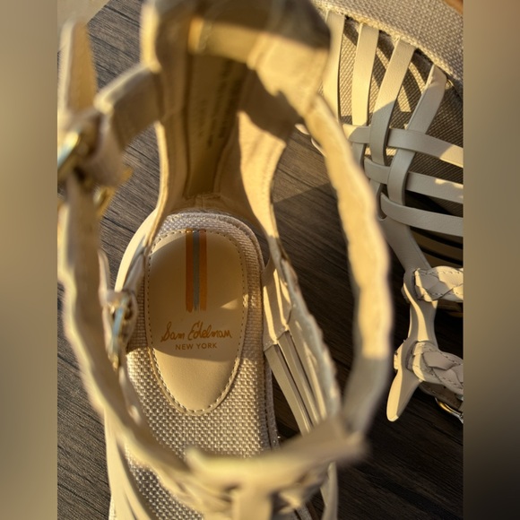 Sam Edelman Nicki Ankle Strap Platform (Women) Linen Gladiator Sandals Sz 7 - Picture 10 of 11